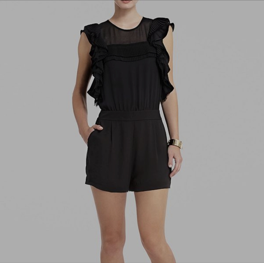 Agnes frilly black romper by BCBG MaxAzria